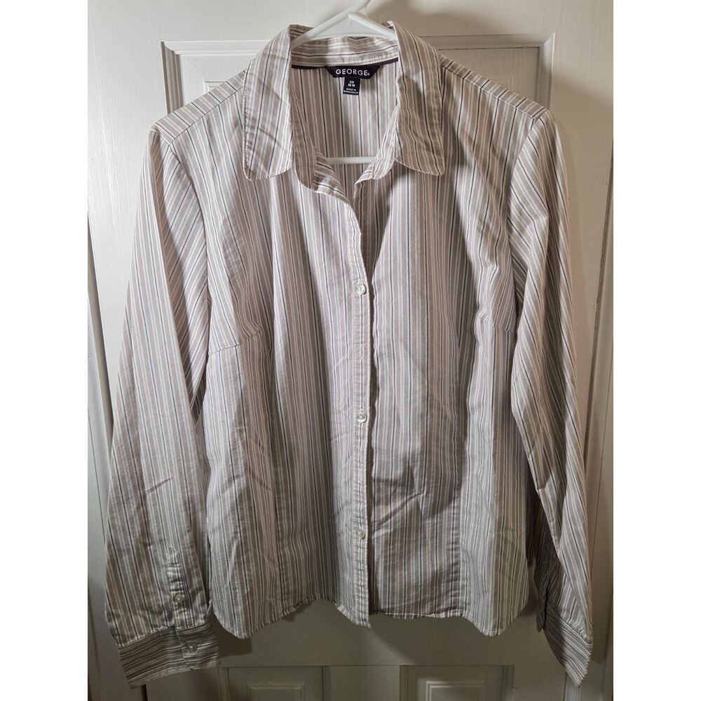 Women's George Size Large Button up Long Sleeve Shirt